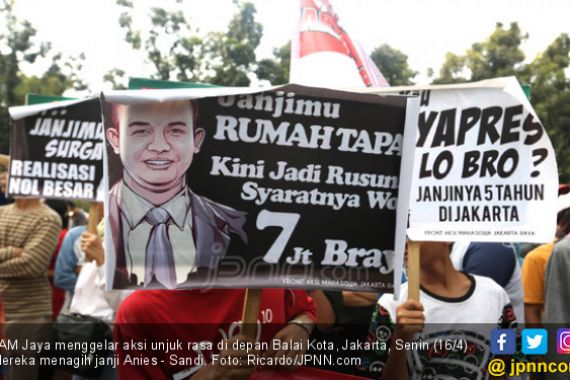 Demonstran Sebut Realisasi Janji Anies - Sandi Nol Besar - JPNN.COM