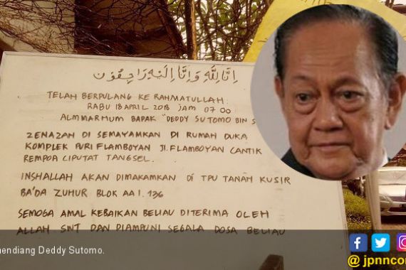 Jenazah Deddy Sutomo Dikebumikan di TPU Tanah Kusir - JPNN.COM
