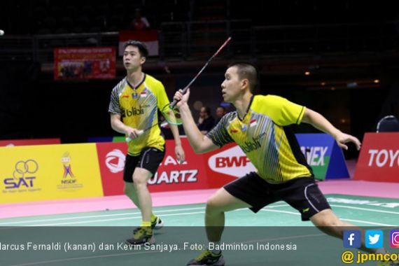 Tegang tapi Kocak! Marcus / Kevin Ganyang Ganda Malaysia - JPNN.COM