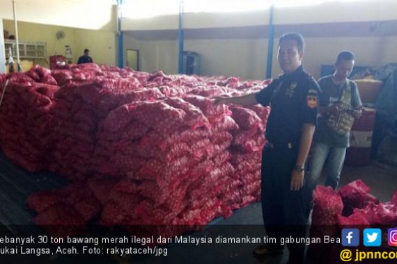BC Gagalkan Penyeludupan 30 Ton Bawang Ilegal dari Malaysia - JPNN.COM