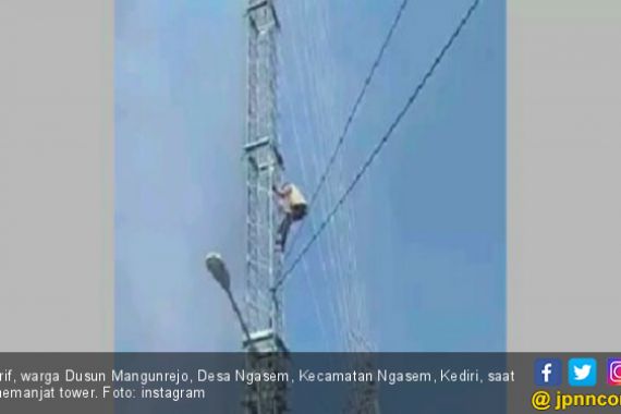 Heboh, Siswa SMP Naik Tower 42 Meter Lantaran tak Naik Kelas - JPNN.COM
