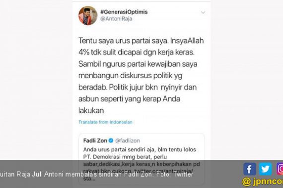 Panas, Fadli Zon dan Sekjen PSI Saling Sindir di Twitter - JPNN.COM