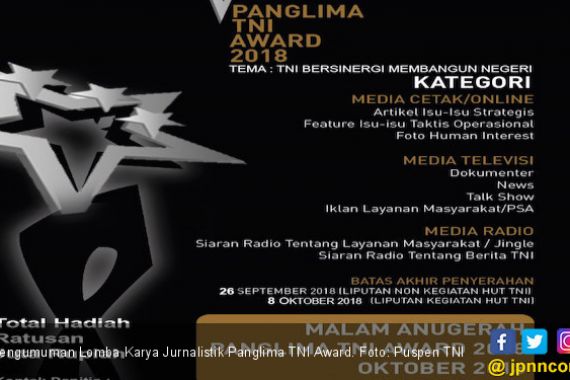 TNI Gelar Lomba Karya Jurnalistik Panglima TNI Award 2018 - JPNN.COM