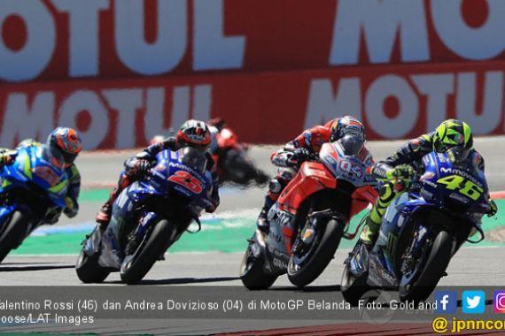 Gagal Podium di MotoGP Belanda, Rossi Salahkan Dovizioso - JPNN.COM