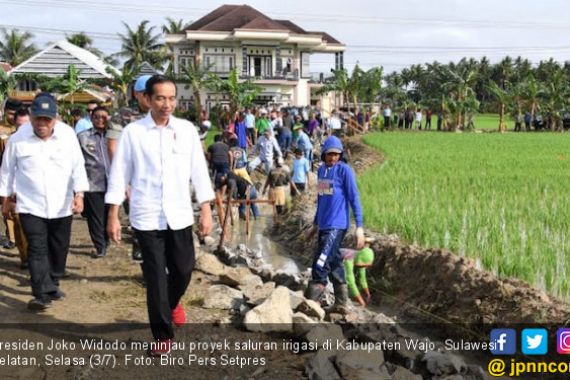 Pak Jokowi Tinjau Proyek Irigasi Senilai Rp 225 Juta di Wajo - JPNN.COM
