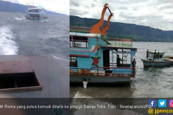 Putus Kemudi, KM Roma Nyaris Tenggelam di Danau Toba - JPNN.COM