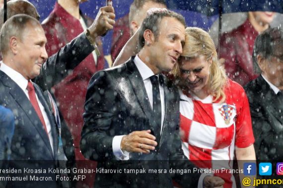 Foto-Foto Kemesraan Presiden Kroasia dan Presiden Prancis - JPNN.COM