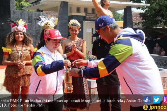 Menko PMK Lepas Api Mrapen untuk Torch Relay Asian Games - JPNN.COM