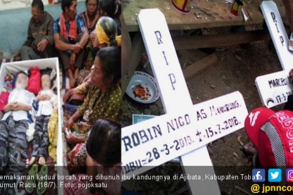 Isak Tangis Iringi Pemakaman Dua Bocah yang Dibunuh Sang Ibu - JPNN.COM
