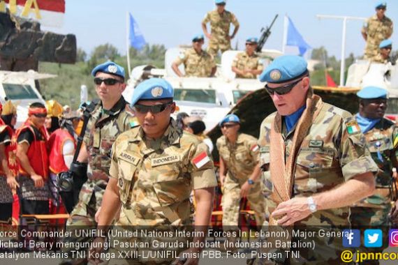 Komandan UNIFIL Berpamitan ke Pasukan Garuda Indobatt - JPNN.COM