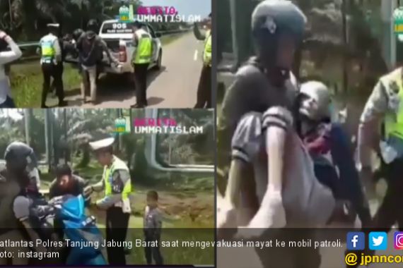 Viral, Polisi Setop Pemotor Bonceng 3, Ternyata Bawa Jenazah - JPNN.COM