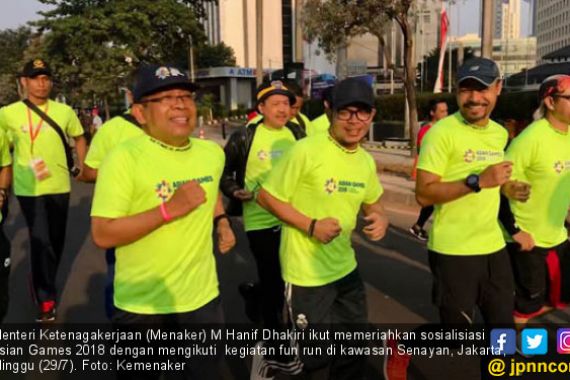 Menaker Hanif Ikut Fun Run demi Sukseskan Asian Games 2018 - JPNN.COM