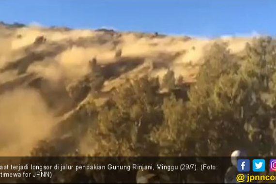 Mencekam, Video Detik-detik Longsoran di Gunung Rinjani - JPNN.COM