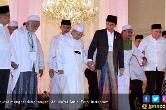 Jokowi - Kiai Ma'ruf Amin Disambut Selawat Badar - JPNN.COM