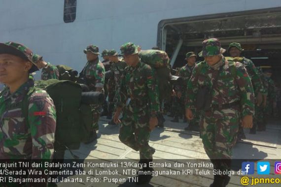 Ratusan Prajurit TNI Tiba di Lombok Bantu Korban Gempa - JPNN.COM