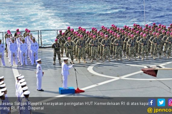 Satgas Rimpac 2018 Peringati Kemerdekaan di Samudera Pasifik - JPNN.COM