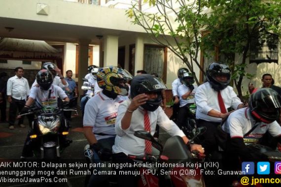 Terinspirasi Jokowi, Sekjen Partai KIK Naik Moge ke KPU - JPNN.COM