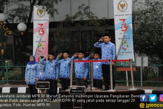 Sesjen MPR Pimpin Upacara Peringatan HUT ke-73 MPR dan DPR - JPNN.COM