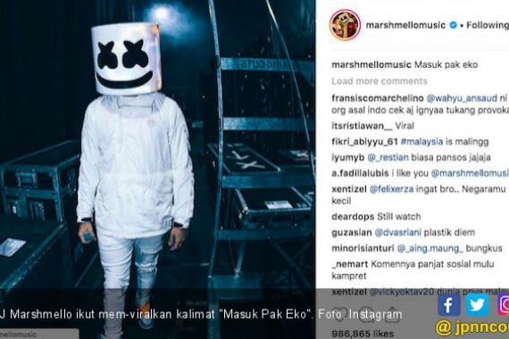 DJ Marshmello Latah Viralkan Kalimat 'Masuk Pak Eko' - JPNN.COM
