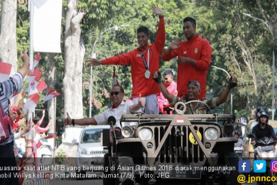Zohri Cs Peraih Medali Asian Games Diarak Keliling Mataram - JPNN.COM
