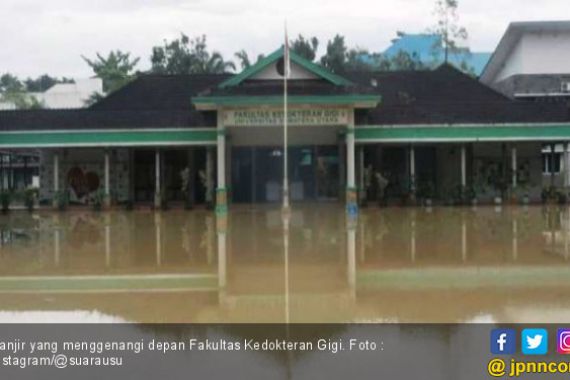 Banjir Melanda Kota Medan, Kampus USU Juga Terendam Air - JPNN.COM