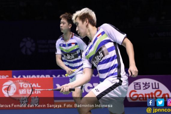 Gagal Hat-trick, Marcus / Kevin Sentil Hakim Servis - JPNN.COM