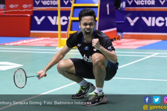 Jatuh Bangun Kalahkan Petahana, Ginting Tembus Final Singapore Open 2019 - JPNN.COM