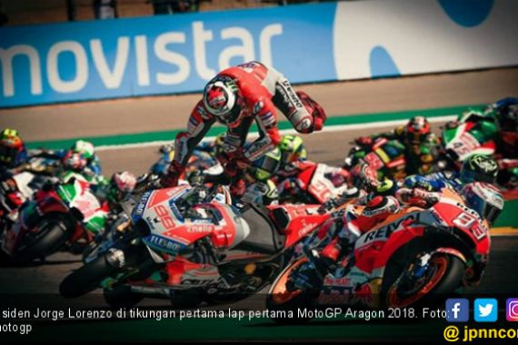 Lorenzo Sebut Marquez Penyebab Insiden di MotoGP Aragon - JPNN.COM