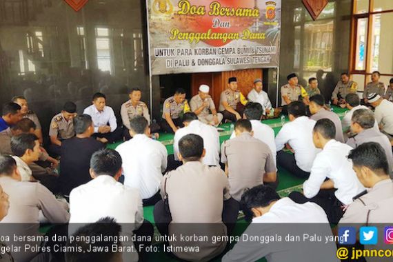 Polres Ciamis Gelar Doa Bersama untuk Korban Gempa Palu - JPNN.COM