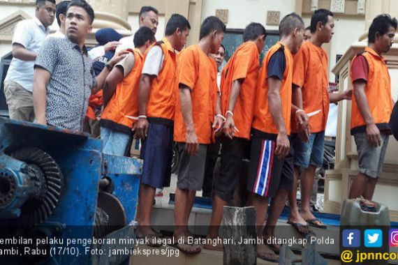 9 Pelaku Pengeboran Minyak Ilegal di Batanghari Ditangkap - JPNN.COM