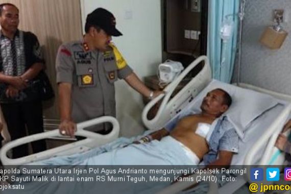 Kapolda Sumut Jenguk Kapolsek Parongil, Beginilah Kondisinya - JPNN.COM