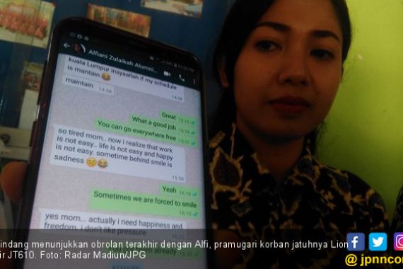 Alfi, si Cantik Itu Curhat Sehari sebelum Tragedi Lion Air - JPNN.COM