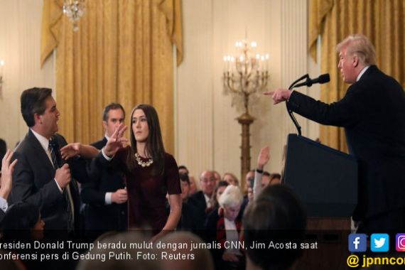 Seru! Trump Adu Mulut dengan Wartawan di Gedung Putih - JPNN.COM