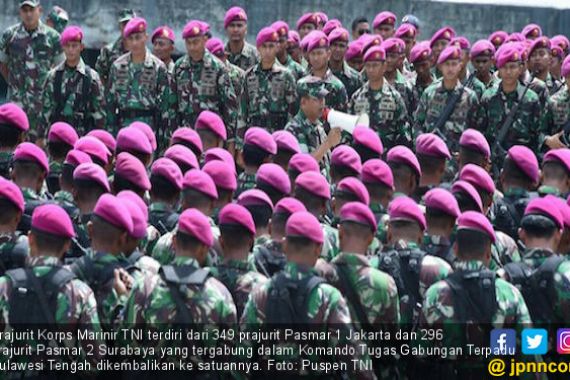 Prajurit Korps Marinir Kogasgabpad Sulteng Kembali ke Markas - JPNN.COM