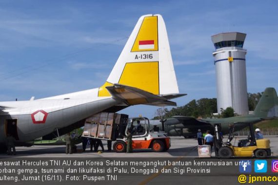Pesawat TNI AU dan Korsel Angkut Bantuan Kemanusiaan ke Palu - JPNN.COM