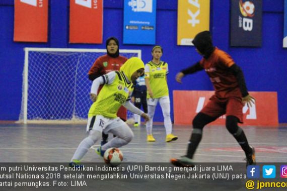 Tumbangkan UNJ, Putri UPI Juara LIMA Futsal Nationals 2018 - JPNN.COM