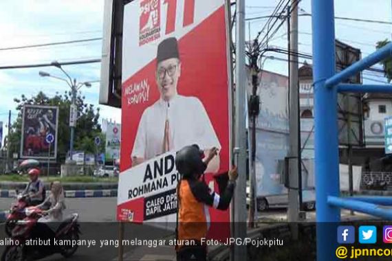 Jelang Pemilu, Seribu Atribut Kampanye Ditertibkan - JPNN.COM