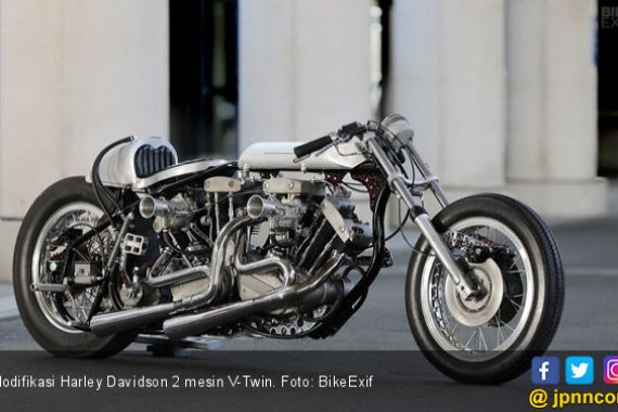 Edan! Modifikasi Harley Davidson Pakai 2 Mesin V-Twin - JPNN.COM