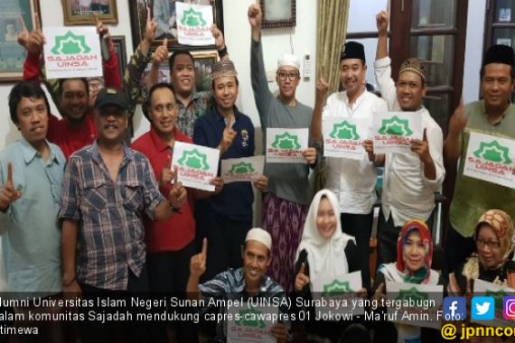 Komunitas Alumni UINSA Dukung Jokowi - Ma'ruf Amin lewat Sajadah - JPNN.COM