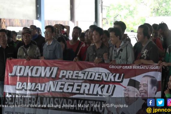 Kumpulan Driver Ojek dan Taksi Online Deklarasi Dukung Jokowi - Ma'ruf - JPNN.COM