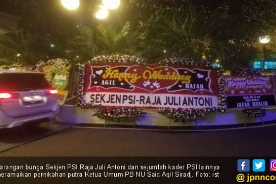 Puluhan Karangan Bunga PSI Meriahkan Pernikahan Putra Said Aqil Siradj - JPNN.COM
