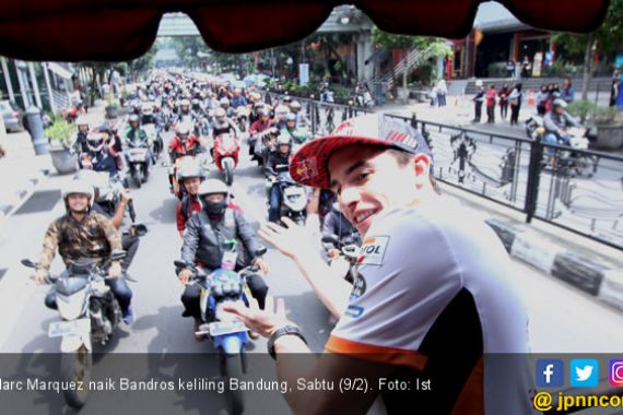 Tanpa Lorenzo, Marc Marquez Jajal Bandros Keliling Bandung - JPNN.COM