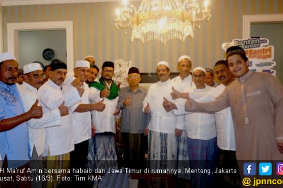 Dukungan dan Doa Habaib dari Jatim buat Kiai Ma'ruf Jelang Debat Cawapres - JPNN.COM