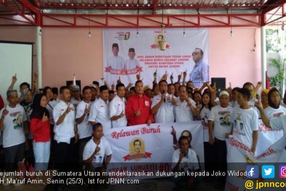 Ratusan Buruh Sumut Deklarasikan Dukungan ke Jokowi - Ma'ruf - JPNN.COM