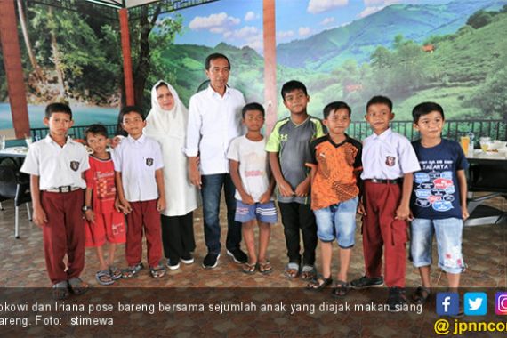Jokowi Ajak Anak-Anak Lhokseumawe Makan Siang Bareng - JPNN.COM