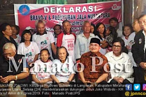 Keluarga Prabowo di Sulut Lebih Sreg Dukung Jokowi-Ma'ruf - JPNN.COM