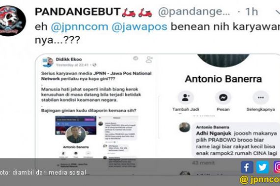 Pemilik Akun Antonio Banerra Bukan Karyawan JPNN - JPNN.COM