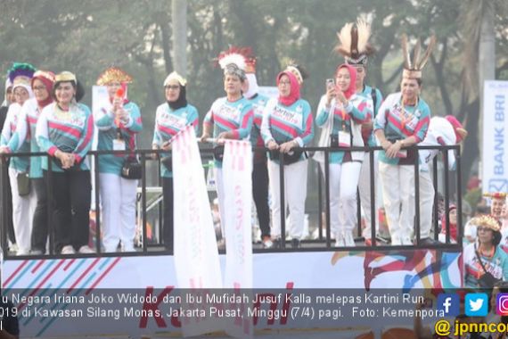 Ibu Iriana dan Mufida Jusuf Kalla Melepas Kartini Run 2019 - JPNN.COM