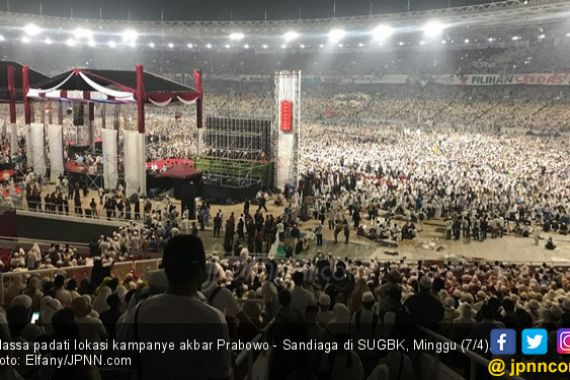 Kampanye Akbar Prabowo – Sandi: Lihat, SUGBK Sudah Dipenuhi Massa - JPNN.COM