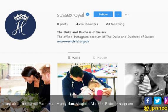 Akun Instagram Pangeran Harry dan Markle Pecahkan Rekor Paus Fransiskus - JPNN.COM